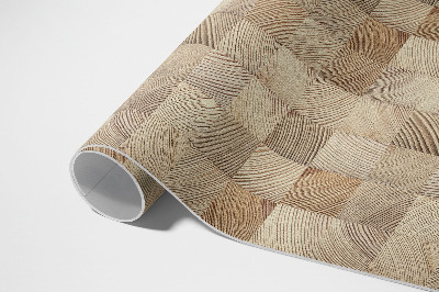 Vinyl teppich läufer Holzquadrate Mosaik aus Baumringen