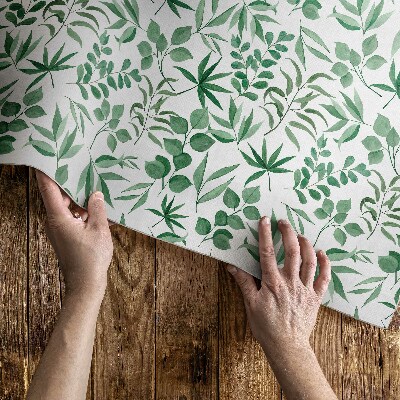 Vinyl teppich läufer Aquarellierte Blätter in einem zarten Stil