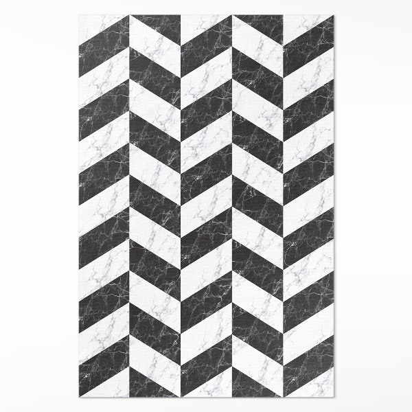 Vinyl teppich läufer Monochromer Stein Fischgrätenmarmor