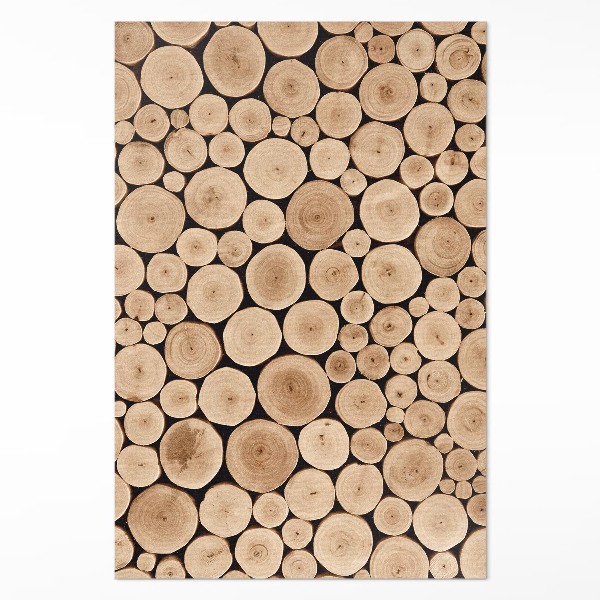 Pvc teppich Baumstämme Holzpflöcke