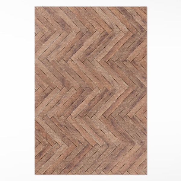Teppich pvc Stilvolles Fischgrät-Holzparkett