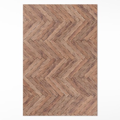 Teppich pvc Stilvolles Fischgrät-Holzparkett