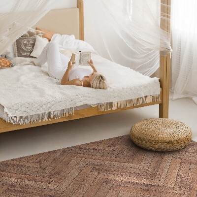 Teppich pvc Stilvolles Fischgrät-Holzparkett