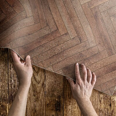 Teppich pvc Stilvolles Fischgrät-Holzparkett