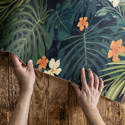 Vinyl teppich Vegetation Blätter und Blumen Vintage