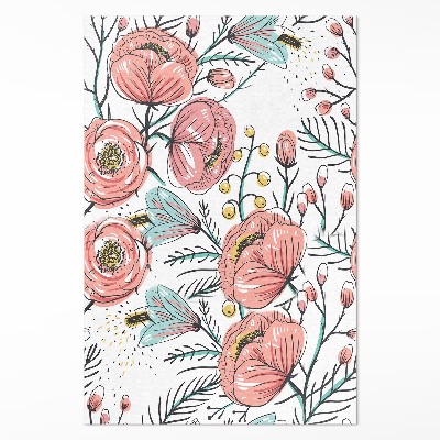 Pvc teppich Pastellfarbene Blumen schöne subtile Illustration