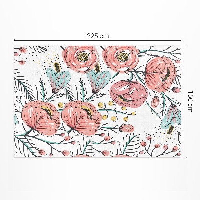Pvc teppich Pastellfarbene Blumen schöne subtile Illustration