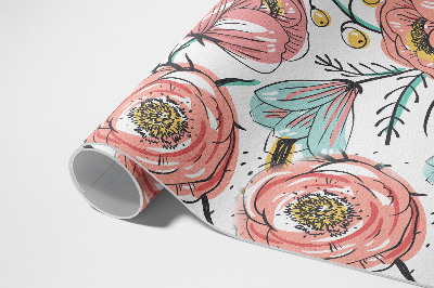 Pvc teppich Pastellfarbene Blumen schöne subtile Illustration