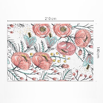 Pvc teppich Pastellfarbene Blumen schöne subtile Illustration