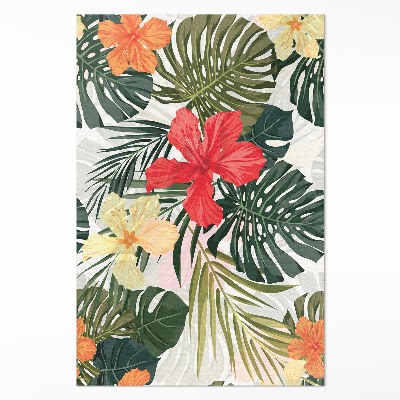 Vinyl teppich läufer Tropische Monstera Blätter und Blüten