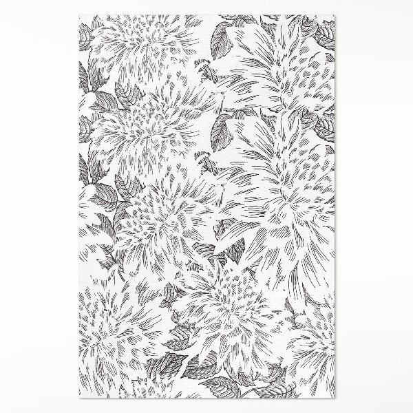 Vinyl teppich Skizze von Blumen stilvolle Wiese