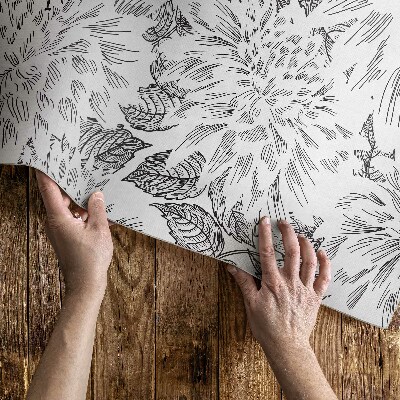 Vinyl teppich Skizze von Blumen stilvolle Wiese