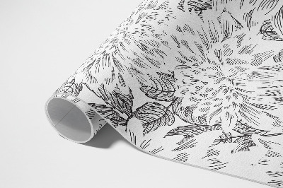 Vinyl teppich Skizze von Blumen stilvolle Wiese