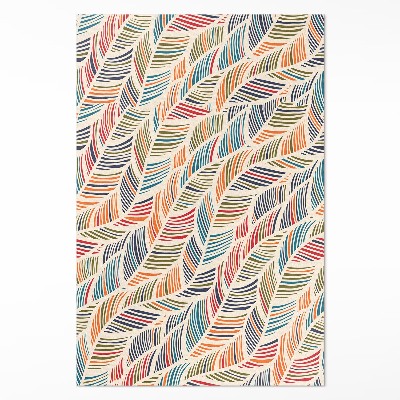 Teppich auf pvc Bunte abstrakte Boho-Blätter