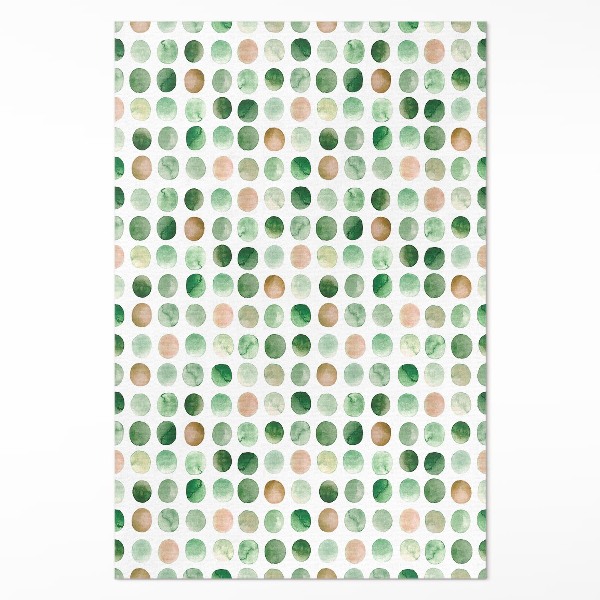 Teppich pvc Aquarellierte Punkte gemalt Boho Kreise
