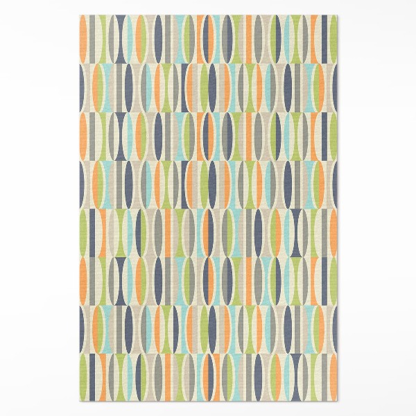 Teppich auf pvc Abstrakte Ellipsen im Retro-Stil