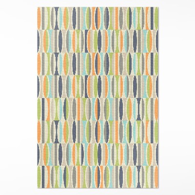 Teppich auf pvc Abstrakte Ellipsen im Retro-Stil