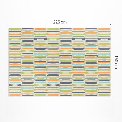 Teppich auf pvc Abstrakte Ellipsen im Retro-Stil
