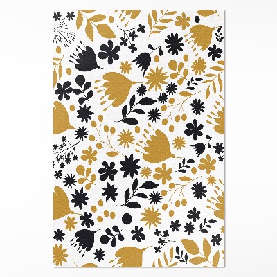 Pvc teppich Illustration von Blumen und Blättern auf einer Wiese