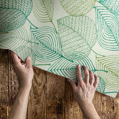 Teppich auf pvc Komposition von linearen Blättern Natur