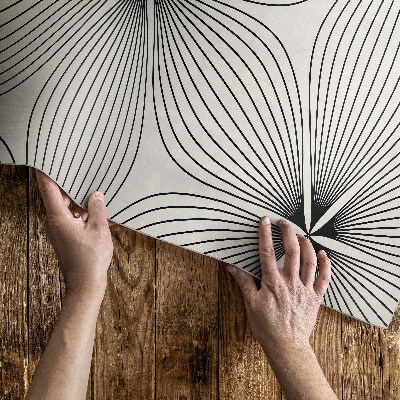 Vinyl teppich läufer Stilvolle Blumen mit dunklen Linien