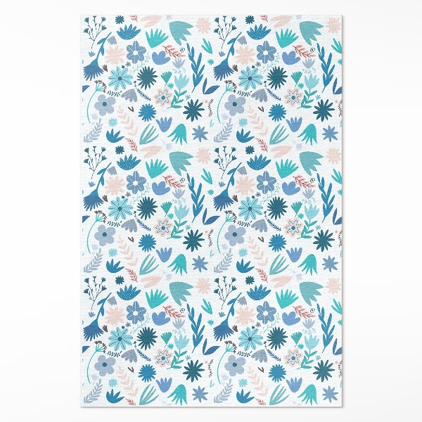 Vinyl teppich Pastellfarbene Blumen und Boho-Pflanzen