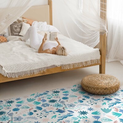 Vinyl teppich Pastellfarbene Blumen und Boho-Pflanzen