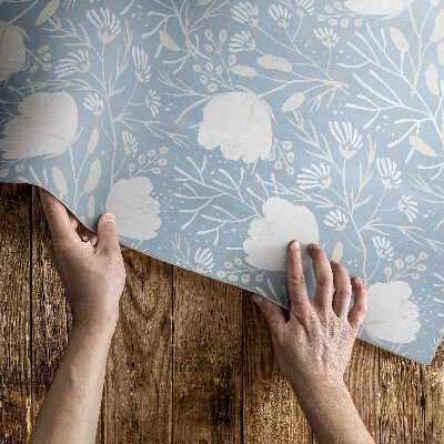 Pvc teppich Schöne Blumen auf einem pastellfarbenen Hintergrund