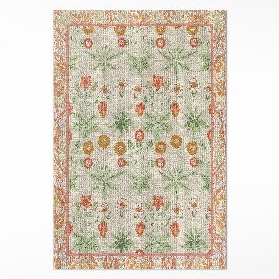 Teppich auf pvc Blumenmuster in einem Rahmen