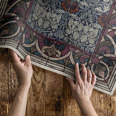 Teppich auf pvc Gotische rote Glasmalerei