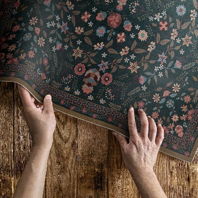 Vinyl teppich läufer Zartes florales Vollfarbmuster
