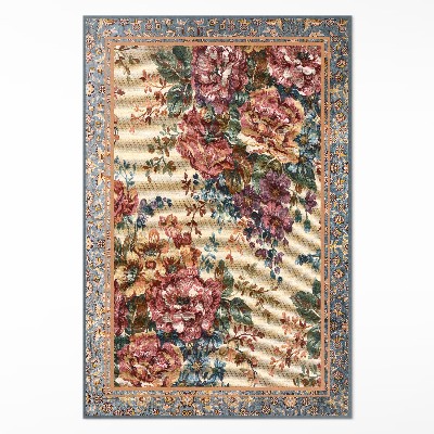 Vinyl teppich Retro-verziertes Blumenmuster
