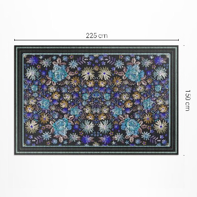 Vinyl teppich läufer Blaue und gelbe Blumen