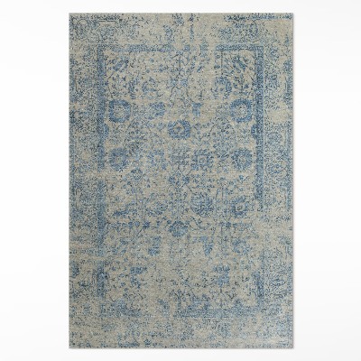 Teppich pvc Verblasstes blaues Blumenmuster