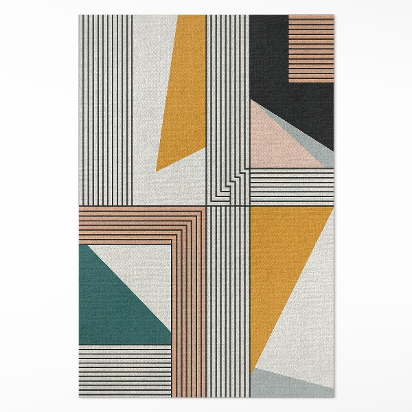 Vinyl teppich Geometrische lineare Abstraktion Bauhaus