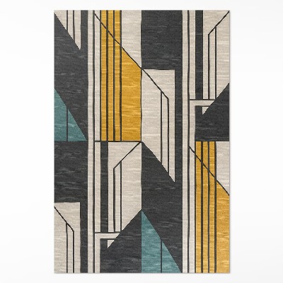 Vinyl teppich läufer Geometrische Abstraktion im Vintage-Stil