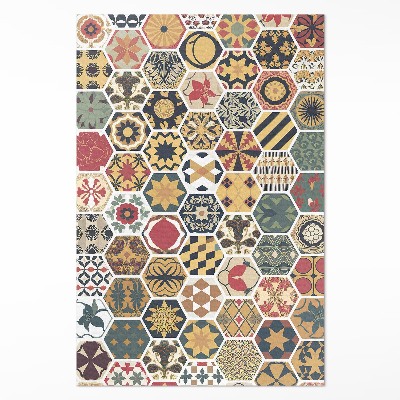 Vinyl teppich läufer Gemusterte Vintage Mosaik Sechsecke