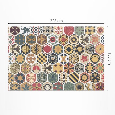 Vinyl teppich läufer Gemusterte Vintage Mosaik Sechsecke