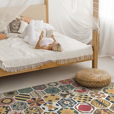 Vinyl teppich läufer Gemusterte Vintage Mosaik Sechsecke