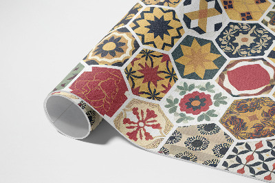 Vinyl teppich läufer Gemusterte Vintage Mosaik Sechsecke