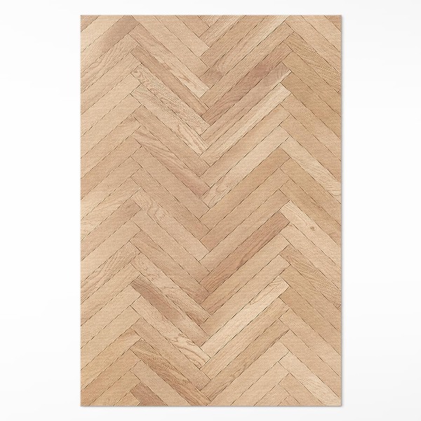 Teppich pvc Elegantes Fischgrätenparkett aus hellem Holz