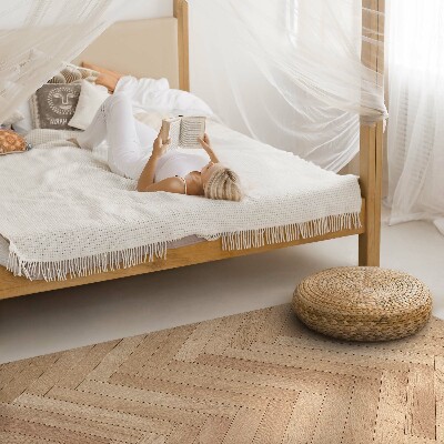 Teppich pvc Elegantes Fischgrätenparkett aus hellem Holz