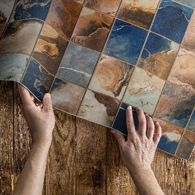 Teppich auf pvc vintage stein mosaik