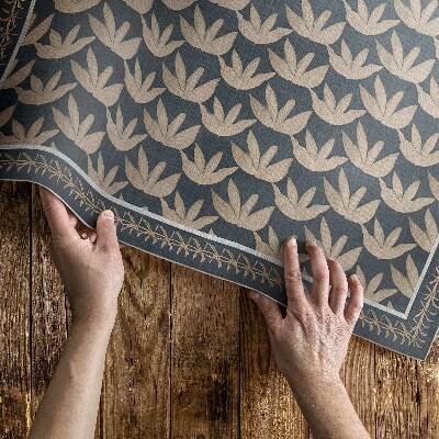 Vinyl teppich läufer Sich wiederholende Pflanzenornamente vintage