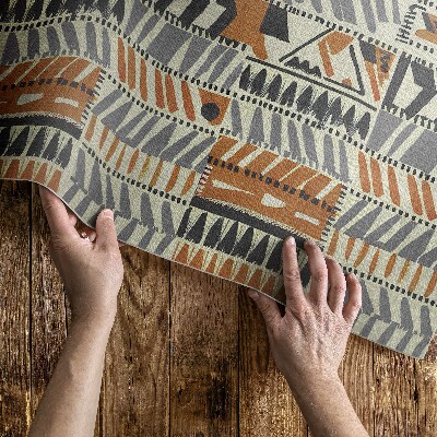 Pvc teppich Boho linear abstrakt indischer Stil
