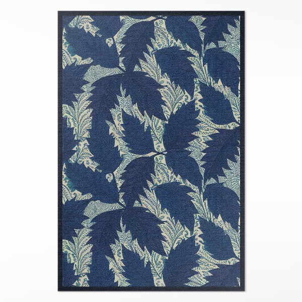 Teppich auf pvc Elegante Blätter im Vintage-Stil
