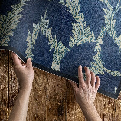 Teppich auf pvc Elegante Blätter im Vintage-Stil