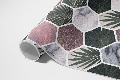 Vinyl teppich Sechsecke Steinmosaikblätter