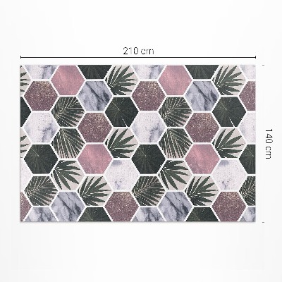 Vinyl teppich Sechsecke Steinmosaikblätter