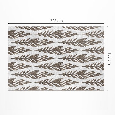 Teppich auf pvc Gemalte Blätter Boho floral vintage Muster